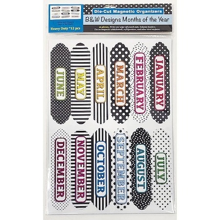 Ashley Productions Board Header, Jan-Dec, Magnetic, Pattern, 12 Pieces, MI ASH19026